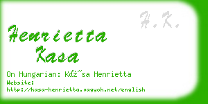 henrietta kasa business card